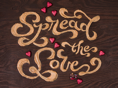 Spread The Love food lettering food type food typography illustration lettering love peanut butter spread the love type typography valentines vday