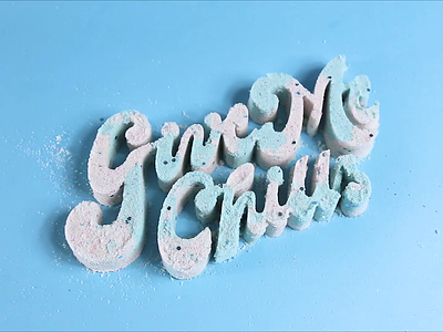 Give Me Chills ASMR Dimensional Type asmr chills chilly cold design dimensional type food lettering food type hand lettering handlettering illustration kinetic sand lettering type typography winter