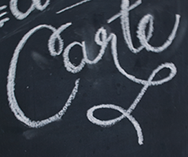 Menu Board chalk french hand lettering promo materials typography