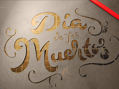 Dias De Los Muertos (progress 3) day of the dead dias de los muertos hand lettering illustration paper cutting paper picado typography