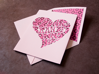 On My Heart (final) brand branded card hand lettering heart holiday illustration lettering love outline paper cutting pink purple valentine valentines vday
