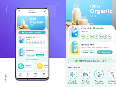 Milk Ordering App Design app app icons colorful curved ecommerce milk app order app