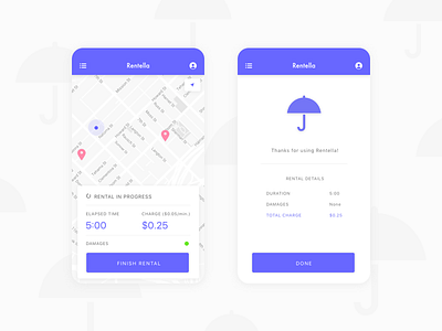 Rentella app interface minimal simple ui user interface ux