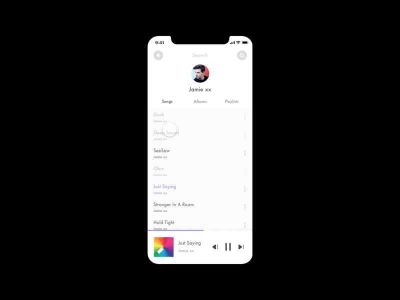 Simple Music Player clean framer interaction minimal motion music player simple ui ux