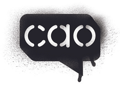cao in progress black community grunge logo organization speech spray symbol texture wip