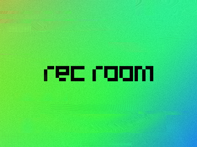 recroom black bright concept custom digital glitch gradient logo logotype modern square typography