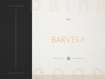 BarVera bar black custom futura gold logo symbol typography