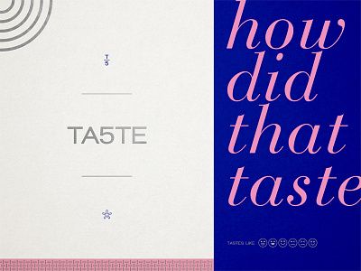 TASTE Restaurant blue brand custom design elements icon logo modern pink sans serif silver symbol typography