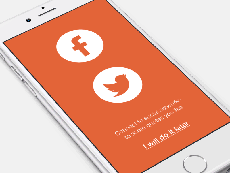 Modest animation for "quotes" app animation bright facebook flat gif gui ios light twitter ui