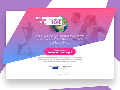 Running app landing page landing page pink purple sport ui ux web web design website