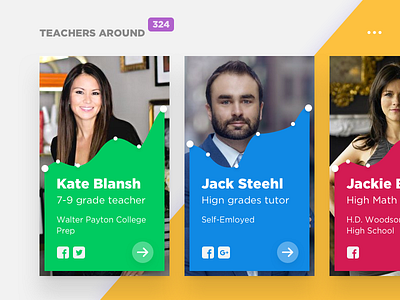 Nobel teacher nearby app application dashboard graph list search teachers ui ux web webapp