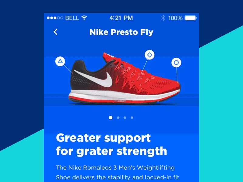 Training shoes online store for ios animation blue e commerce gif ios motion nike shoes shop trainers ui ux