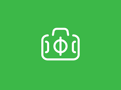 A logo for sport photographer (mainly soccer) clean flat green icon line logo logotype minimal sign simple symbol