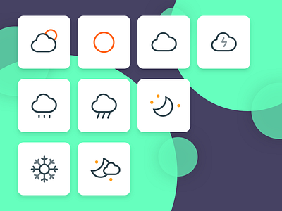 Simple weather icons clear icon icon set icons line simple weather weather icons. line