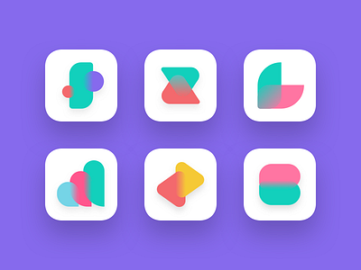 Abstract icon exploration for finance application abstract color exploration flat gradient icon icon set icons logo logotype sign symbol