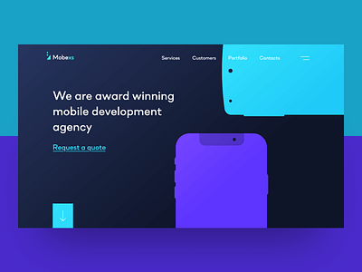 Mobexs Landing Page agency android branding design flat illustration iphone landing landing page landing page design ui ux web webdesign website