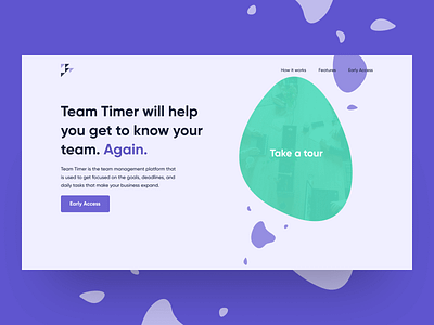 Team Timer Landing Variant app apps application branding bright design experience experience design flat interface landing landing page landing design logo minimal purple ui ux web webapp webdesign website