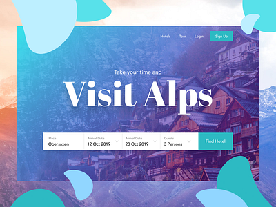 Visit Alps Preview branding concept design experience experience design flat gradient interface landing landing page landing design logo minimal purple ui ux web webapp webdesign website