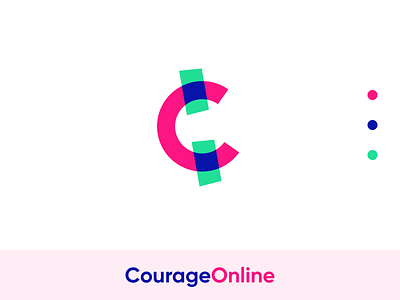 Courage Online Logotype brand brand and identity branding colorful design icon identity logo logo 2d logo design logotype symbol typography