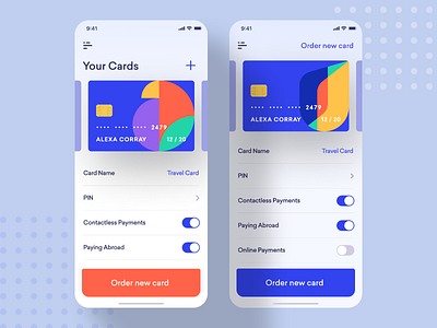 Universe AB credit card screen