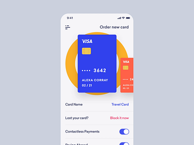 Union AB credit card animation animation app application branding card design flat illustration ios iphone minimal mobile motion motion design product design ui ux vector video visual