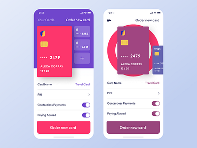 Universe AB credit card screen Alternative by Victor Vorontsov for ...