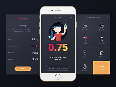 Alcohol calculator app alcohol calculator drink illustration test