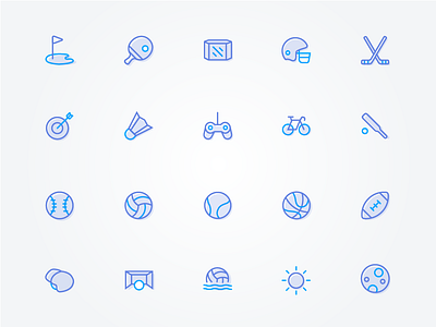 Icon set ball blue icons set sport