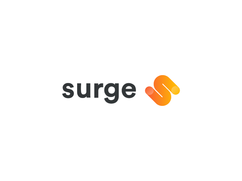 Surge Logo animation branding design logo logotype orange playful smooth ui