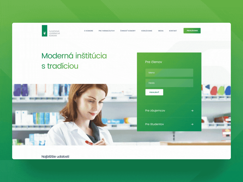 SLeK homepage animation green healthcare homepage medical simple webdesign