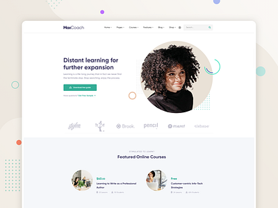 Course Portal - MaxCoach | Online Courses & Education WordPress business coaching course creative design education learning minimal modern online psd ui ux webdesign wordpress