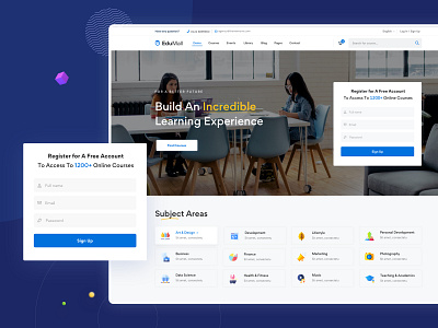 Homepage Education Center - EduMall | LMS WordPress Theme business creative design education elearning learning learning platform lms minimal modern online learning theme design themeforest ui ux webdesign website wordpress