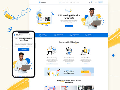 Homepage Art Academy - EduMall | LMS WordPress Theme business creative design education education app education website learning management system learning platform minimal modern online class online education ui ux webdesign website wordpress