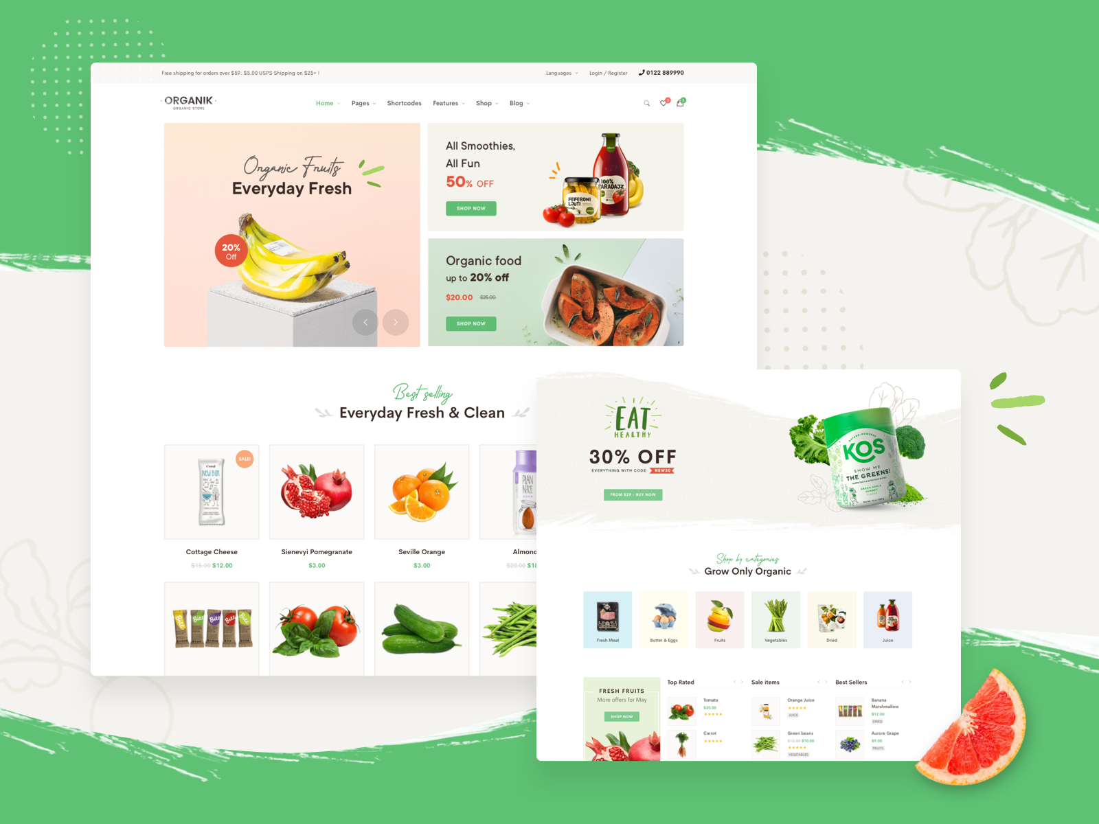 Homepage Organic Healthy - Organik | Organic Store WP Theme by Insights ...