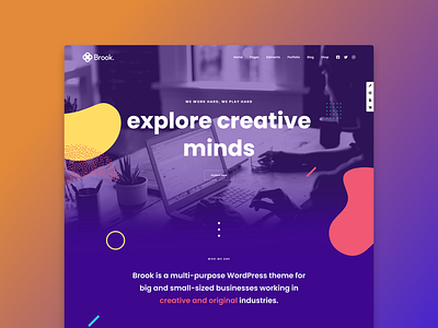 Homepage for Creative Business - Brook WordPress Theme