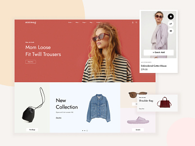 Fashion Homepage - Minimog Shopify Theme business creative design dropshipping ecommerce envato minimal modern onlinestore pod shopify theme ui ux webdesign website