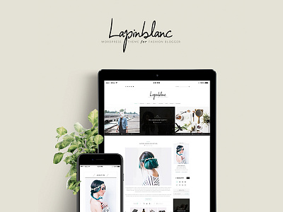 Lapin Blanc blog minimal psd wordpress