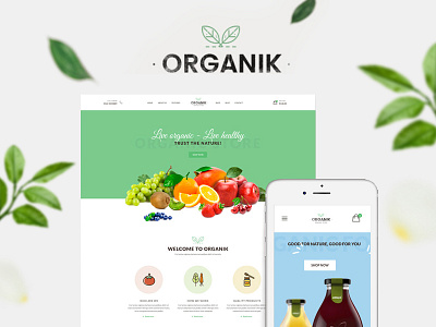 Organi e commerce minimal psd wordpress