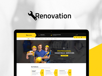 Renovation construction modern psd wordpress