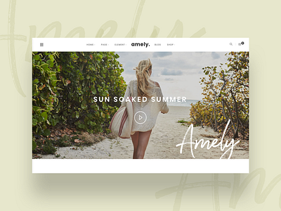 Homepage for Amely - Fashion Shop WordPress Theme blog creative creative design design e commerce minimal modern portfolio psd ui webdesign wordpress