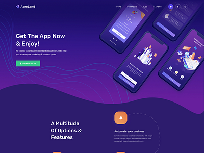 AeroLand | Landing Page WordPress Theme art business creative illustration landing page minimal modern multipurpose psd software technology ui ux webdesign website wordpress