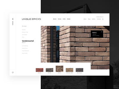 Unique bricks black brick design interface screen ui ux web web design white
