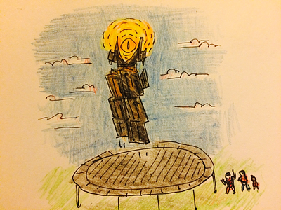 Sauron's been eyeing the dwarfs trampoline