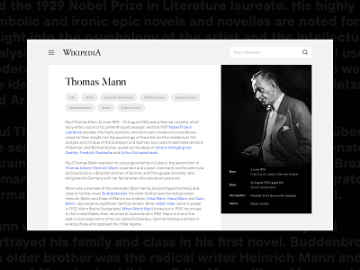 Wikipedia website concept