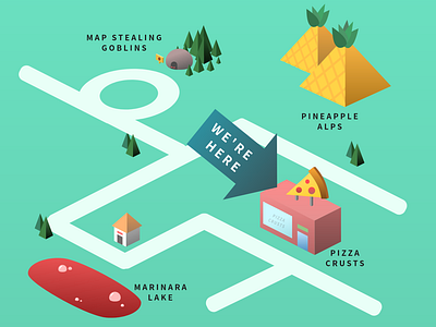 Pizza Map Illustration