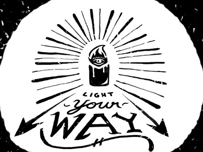 Light your way beammeupscotty illustration packaging typography