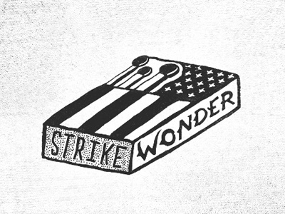 Strike Wonder american flag illustration matches type typography