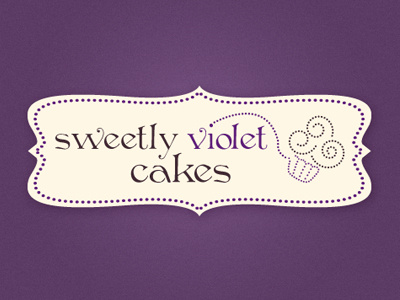 Logo Sweetly Violet Cakes bakery branding cupcake identity logo purple sweets