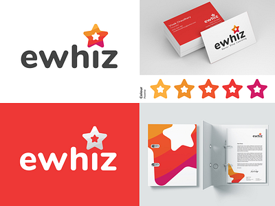 eWhiz - Brand Identity branding colorful education identity logo star stationery