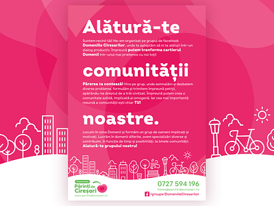Join Us - Poster branding cherry community design graphic design identity pink poster stationery unity